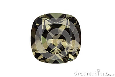 Csarite, faceted gem top view. 2.66 carats, square cushion cut. Stock Photo