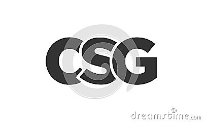 CSG logo design template with strong and modern bold text. Initial based vector logotype featuring simple and minimal typography. Vector Illustration