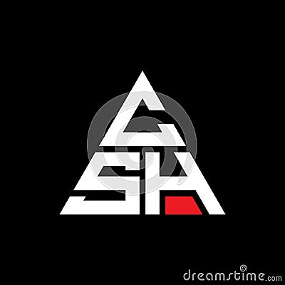 CSH triangle letter logo design with triangle shape. CSH triangle logo design monogram. CSH triangle vector logo template with red Vector Illustration