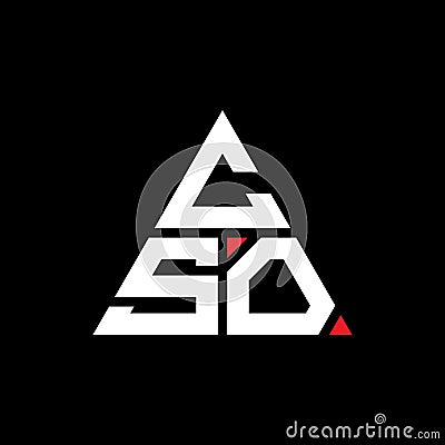 CSO triangle letter logo design with triangle shape. CSO triangle logo design monogram. CSO triangle vector logo template with red Vector Illustration