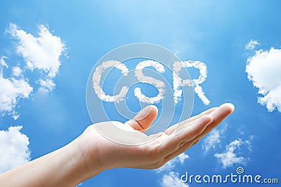 CSR or Corporate Social Responsibility cloud word Stock Photo