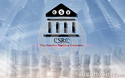 CSRC. China Securities Regulatory Commission. Stock market financial concept. Editorial Stock Photo