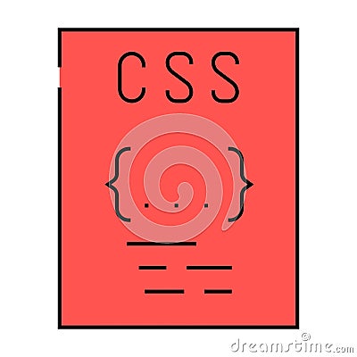 css file format document icon color illustration Vector Illustration