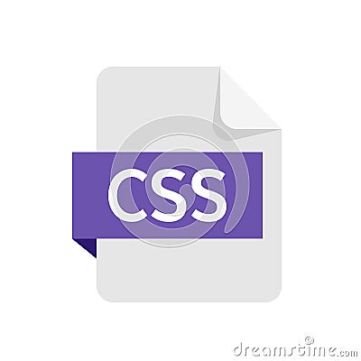 CSS format file isolated on white background. Vector Illustration