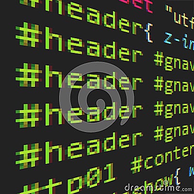 CSS and HTML code Vector Illustration