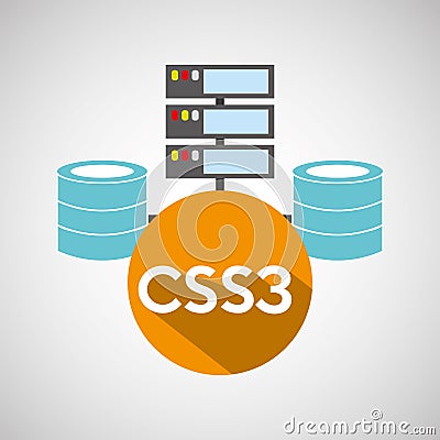 Css3 language data base storage Vector Illustration