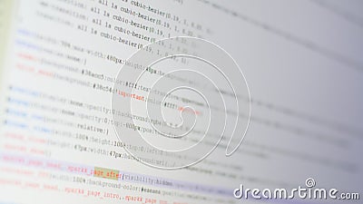 CSS language on LCD screen Stock Photo