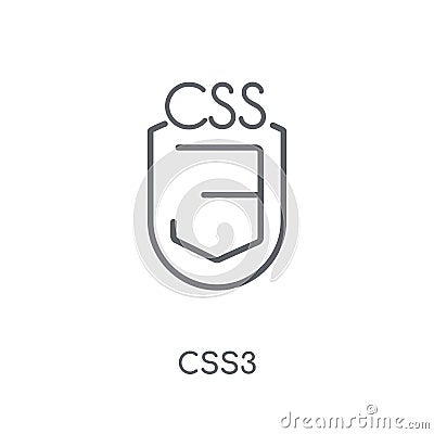 CSS3 linear icon. Modern outline CSS3 logo concept on white back Vector Illustration
