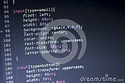 CSS Stylesheet Code. Computer Programming Source Code Abstract Screen ...