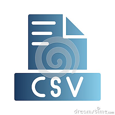 Csv document file text icons with an attractive gradient touch. Can be used for websites, UI and mobile apps Vector Illustration