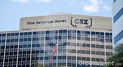 CSX Railroad How tomorrow moves, Jacksonville, Florida Editorial Stock Photo