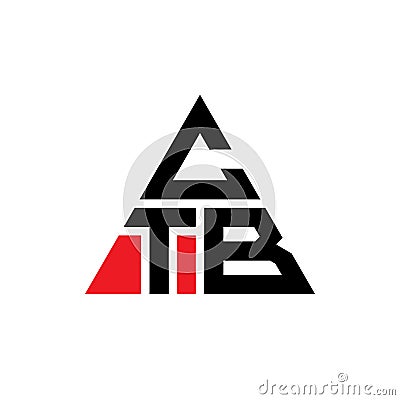 CTB triangle letter logo design with triangle shape. CTB triangle logo design monogram. CTB triangle vector logo template with red Vector Illustration
