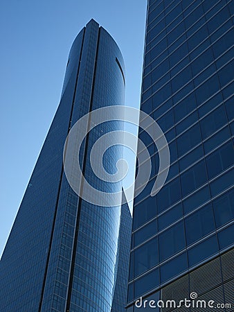 CTBA Skyscrapers, Madrid Editorial Stock Photo