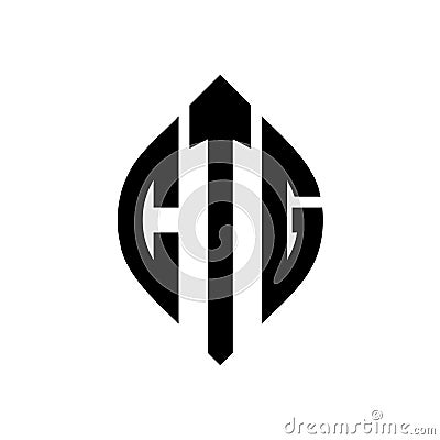 CTG circle letter logo design with circle and ellipse shape. CTG ellipse letters with typographic style. The three initials form a Vector Illustration
