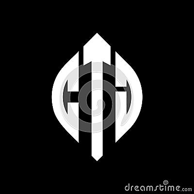 CTJ circle letter logo design with circle and ellipse shape. CTJ ellipse letters with typographic style. The three initials form a Vector Illustration