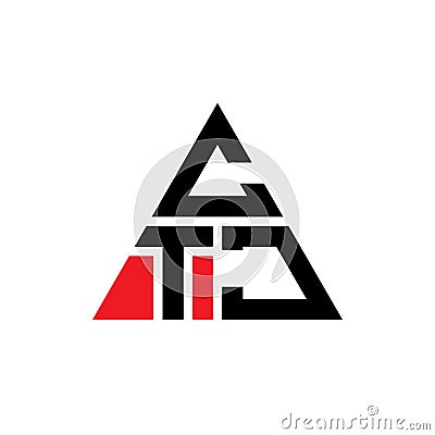 CTJ triangle letter logo design with triangle shape. CTJ triangle logo design monogram. CTJ triangle vector logo template with red Vector Illustration