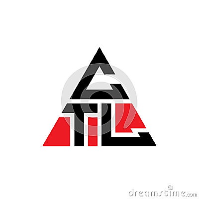 CTL triangle letter logo design with triangle shape. CTL triangle logo design monogram. CTL triangle vector logo template with red Vector Illustration
