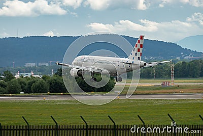 A9-CTN Croatia Airlines Airbus A319-112 jet in Zurich in Switzerland Editorial Stock Photo