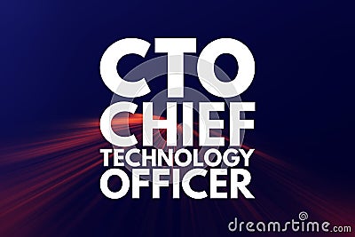 CTO - Chief Technology Officer acronym, business concept background Stock Photo