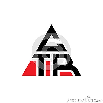 CTR triangle letter logo design with triangle shape. CTR triangle logo design monogram. CTR triangle vector logo template with red Vector Illustration