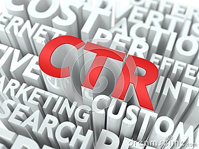 CTR. The Wordcloud Concept. Stock Photo