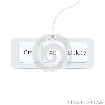 Ctrl, Alt and Del on white background. flat style. keyboard shortcut icon for your web site design, logo, app, UI. three Vector Illustration