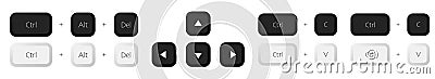 Ctrl alt delete keyboard combination task manager Vector Illustration