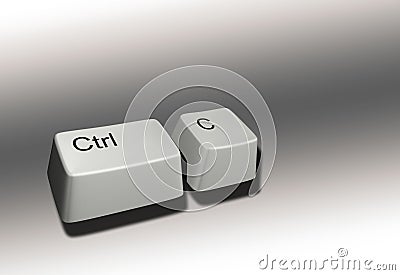 Ctrl C Combo keyboard Keys with a soft background Stock Photo