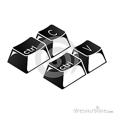 Ctrl C, Ctrl V keys on the keyboard, copy and paste the key combination. Insert a keyboard shortcut for Windows devices. Computer Vector Illustration