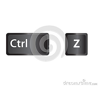 Ctrl Z key icon on white backgrond. keyboard shortcut icon for your web site design, logo, app, UI. flat style. Ctrl and Z Stock Photo