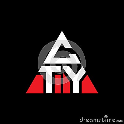 CTY triangle letter logo design with triangle shape. CTY triangle logo design monogram. CTY triangle vector logo template with red Vector Illustration