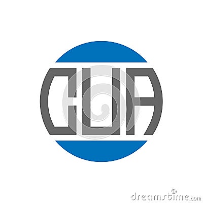 CUA letter logo design on white background. CUA creative initials circle logo concept. Vector Illustration