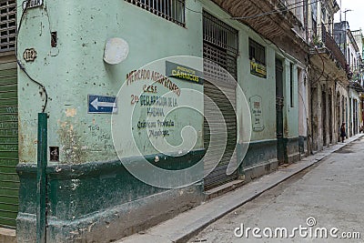 Cuarteles street, Havana, Cuba Editorial Stock Photo