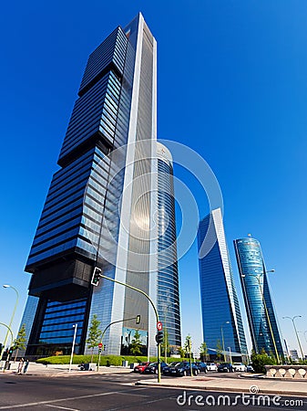 Cuatro Torres Business Area. Madrid, Spain Editorial Stock Photo