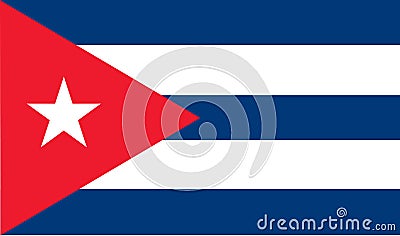 Cuba flag . Cartoon Illustration