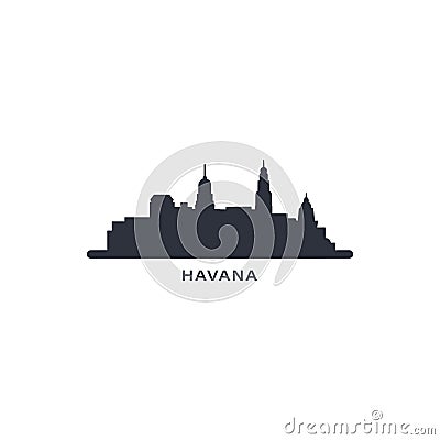 Cuba Havana cityscape vector logo Vector Illustration