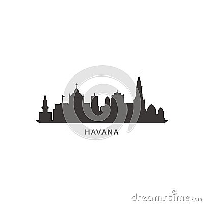 Cuba Havana cityscape vector logo Vector Illustration