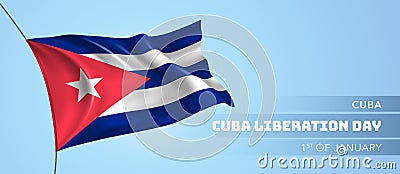 Cuba liberation day greeting card, banner vector illustration. Vector Illustration