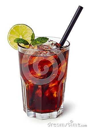 Cuba libre or long islan iced tea Stock Photo