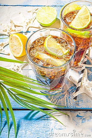 Cuba Libre, long island cocktail Stock Photo