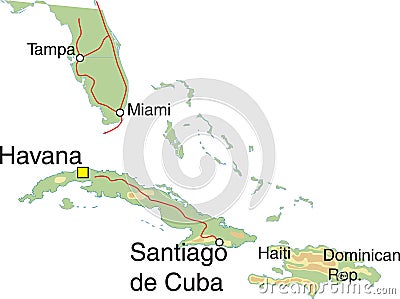 Cuba map. Vector Illustration