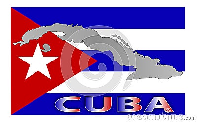 Cuba-map-flag Stock Photo