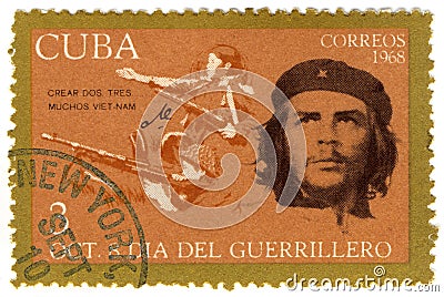Cuba stamp with Che Guevara Editorial Stock Photo