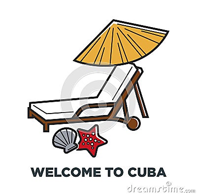 Cuba travel famous vector holiday vacations Vector Illustration