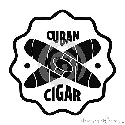 Cuban cigar logo, simple style Vector Illustration