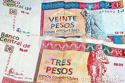 Cuban Convertible Pesos Stock Photo