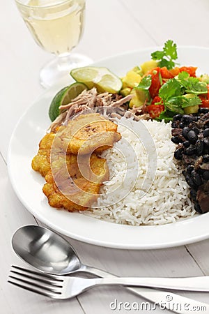 Cuban cuisine, arroz con frijoles negros Stock Photo