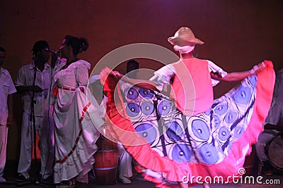 Cuban Dancers, Singer and her Orchestra Editorial Stock Photo