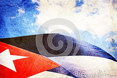 Cuban flag waving in the wind Stock Photo