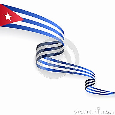 Cuban flag wavy abstract background. Vector illustration. Vector Illustration